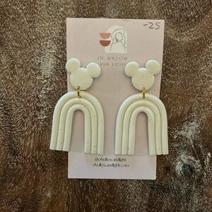 mouse ear rainbow statement earrings